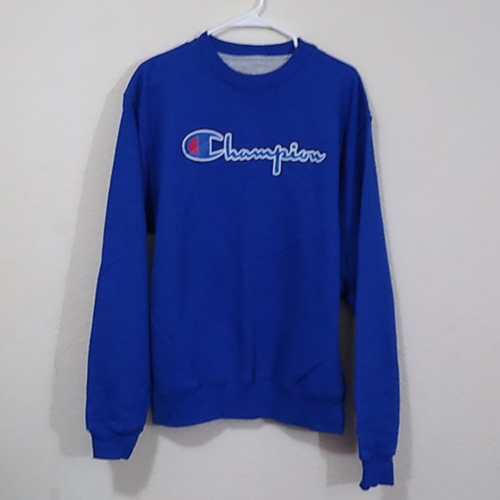 Champion - Crew Neck Sweatshirt - Blue - Medium